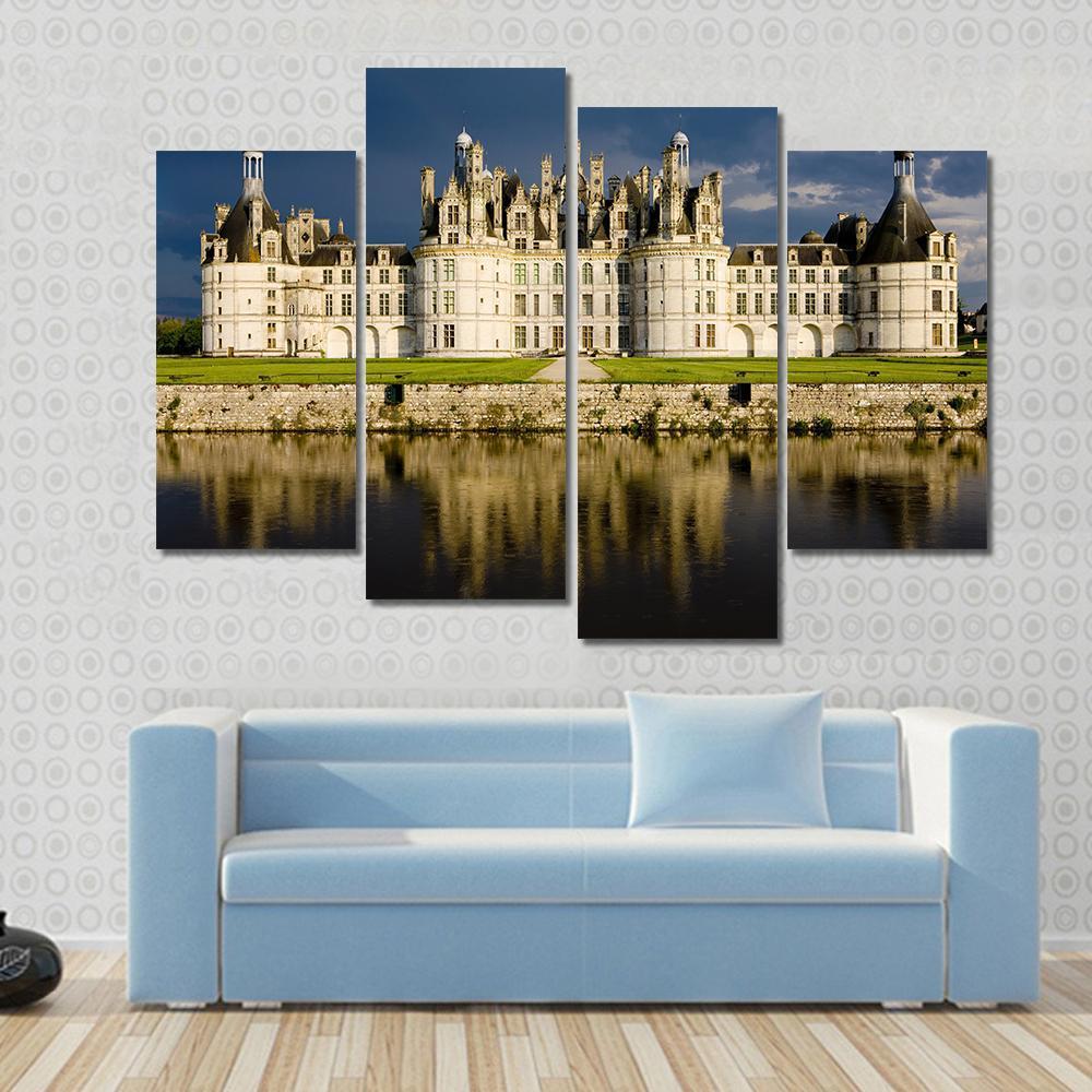 Chambord Castle Canvas Wall Art-4 Pop-Gallery Wrap-50" x 32"-Tiaracle