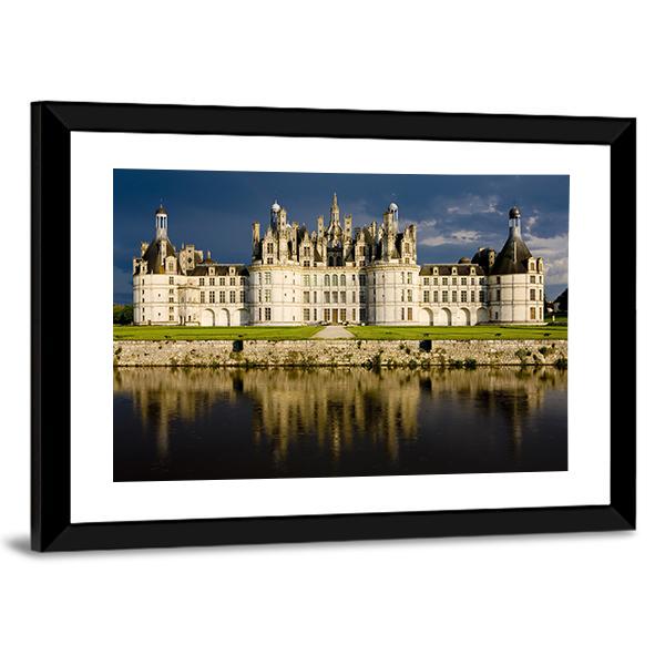 Chambord Castle Canvas Wall Art-3 Horizontal-Gallery Wrap-25" x 16"-Tiaracle