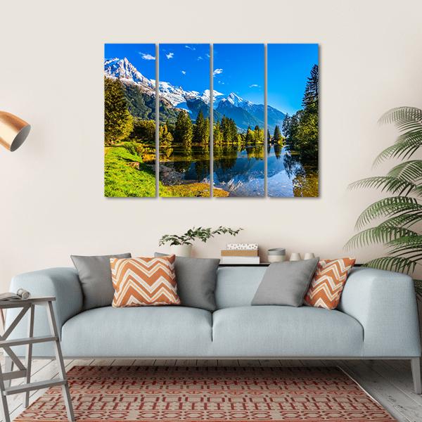 Chamonix City Park Canvas Wall Art-4 Horizontal-Gallery Wrap-34" x 24"-Tiaracle