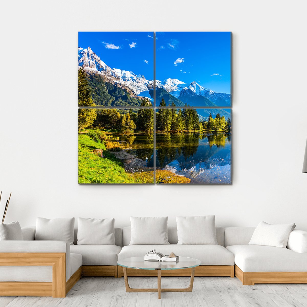 Chamonix City Park Canvas Wall Art-4 Square-Gallery Wrap-17" x 17"-Tiaracle