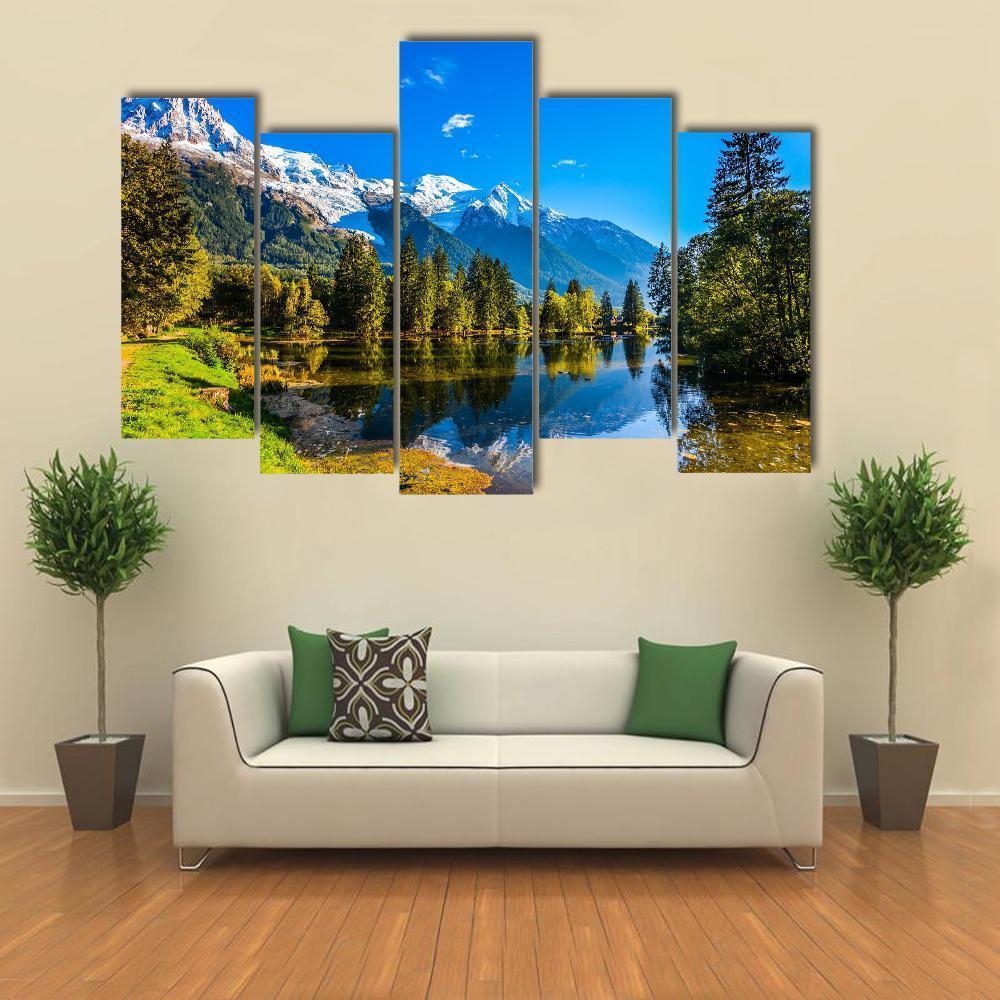 Chamonix City Park Canvas Wall Art-5 Pop-Gallery Wrap-47" x 32"-Tiaracle