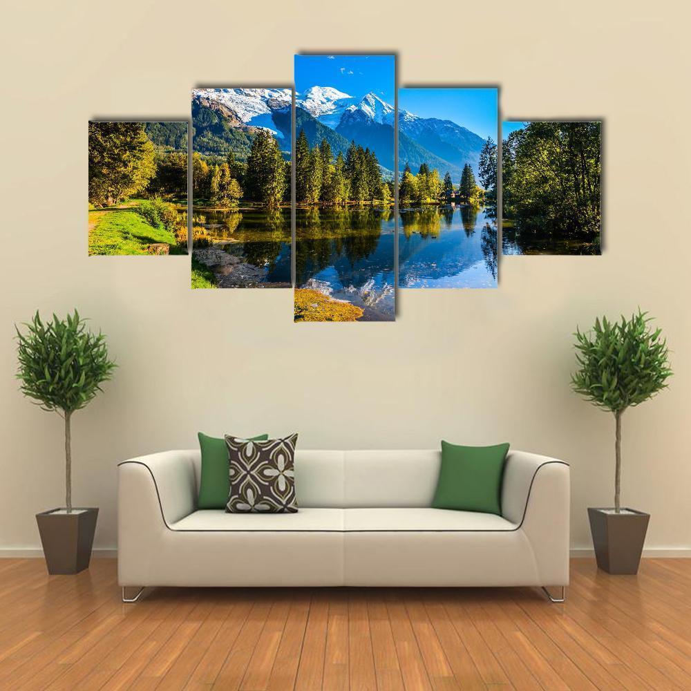 Chamonix City Park Canvas Wall Art-5 Star-Gallery Wrap-62" x 32"-Tiaracle