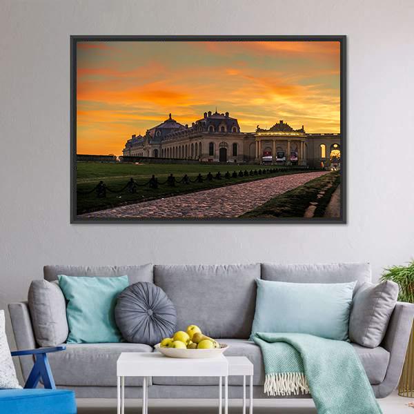 Chantilly Castle Canvas Wall Art-1 Piece-Floating Frame-36" x 12"-Tiaracle
