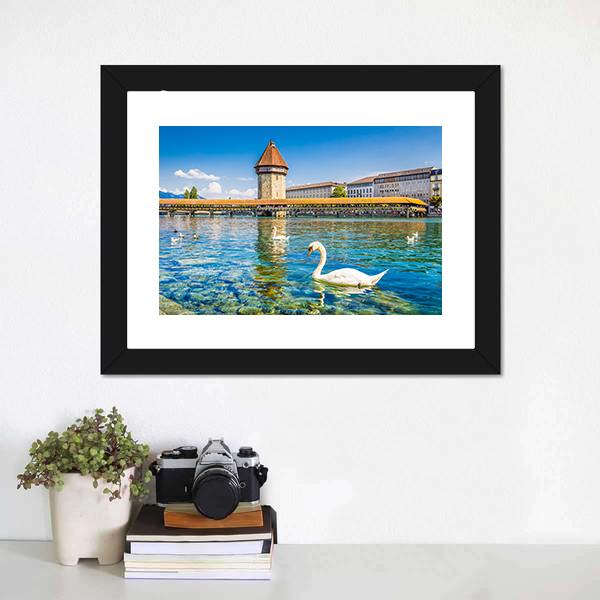 Chapel Bridge Panoramic Canvas Wall Art-1 Piece-36" x 12"-Tiaracle