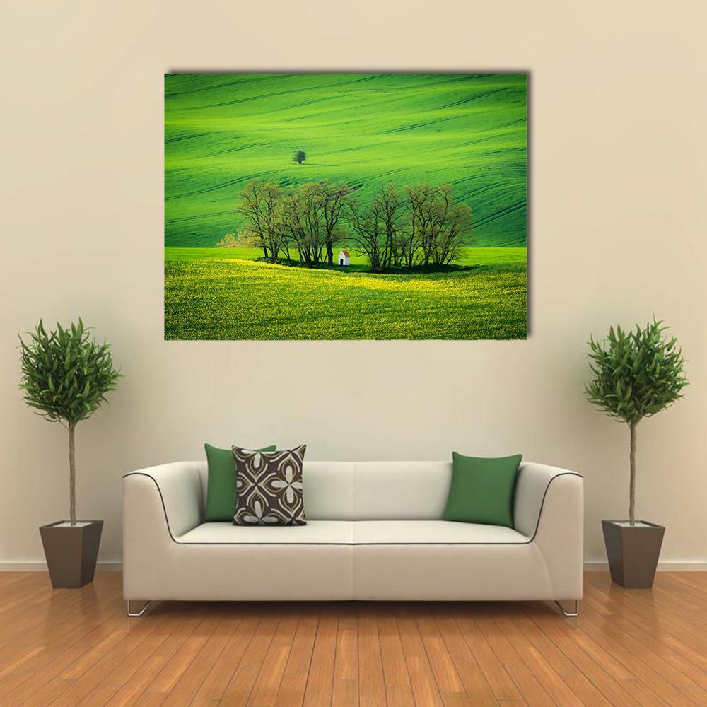Chapel Of St Barbara At Spring Canvas Wall Art-1 Piece-Gallery Wrap-48" x 32"-Tiaracle