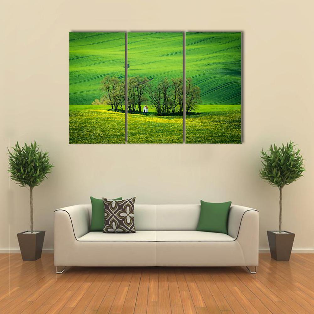 Chapel Of St Barbara At Spring Canvas Wall Art-3 Horizontal-Gallery Wrap-37" x 24"-Tiaracle