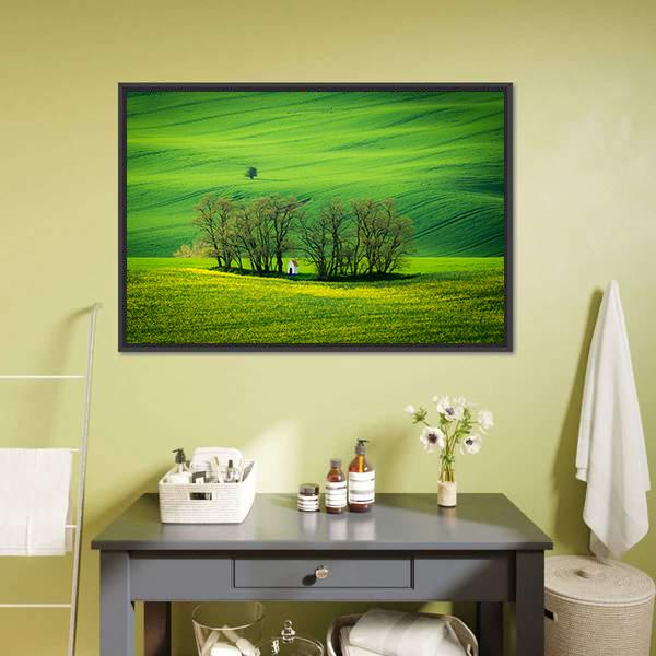 Chapel Of St Barbara At Spring Canvas Wall Art-3 Horizontal-Gallery Wrap-25" x 16"-Tiaracle