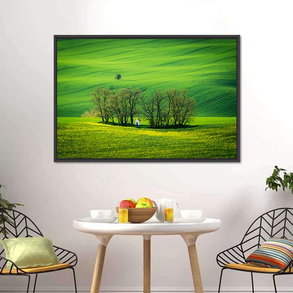 Chapel Of St Barbara At Spring Canvas Wall Art-3 Horizontal-Gallery Wrap-25" x 16"-Tiaracle