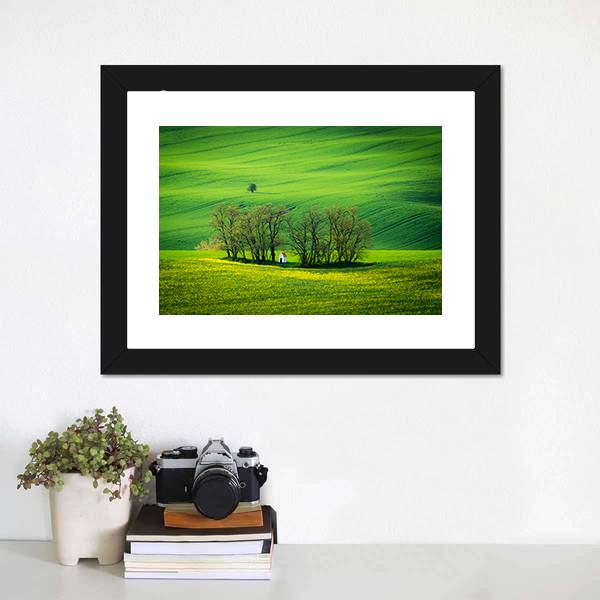 Chapel Of St Barbara At Spring Canvas Wall Art-1 Piece-Framed Print-20" x 16"-Tiaracle