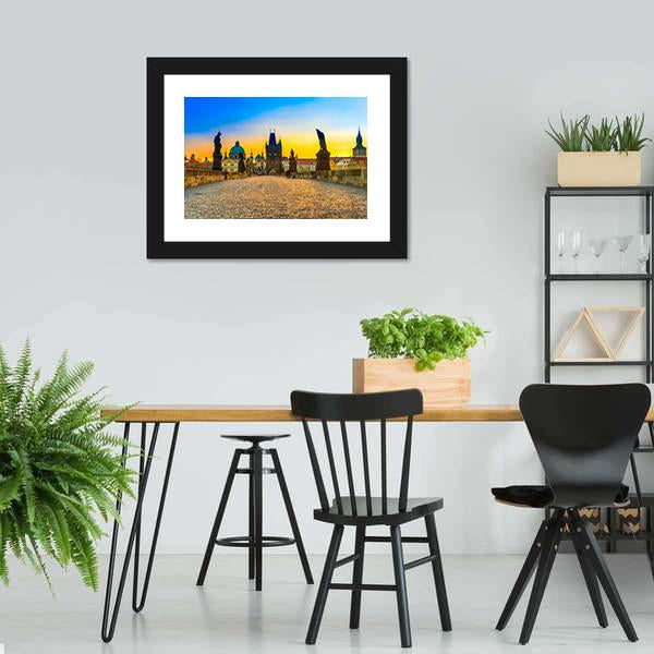 Charles Bridge And Old Town Canvas Wall Art-3 Horizontal-Gallery Wrap-25" x 16"-Tiaracle