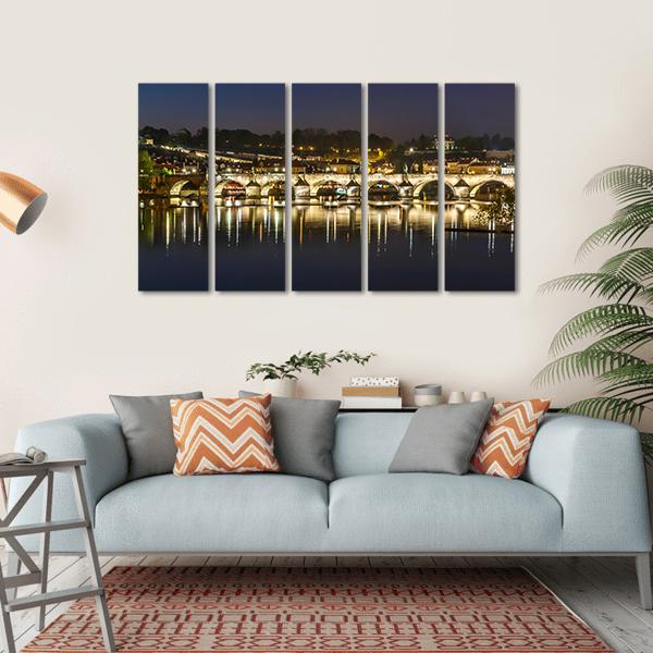 Charles Bridge Canvas Wall Art-5 Horizontal-Gallery Wrap-22" x 12"-Tiaracle