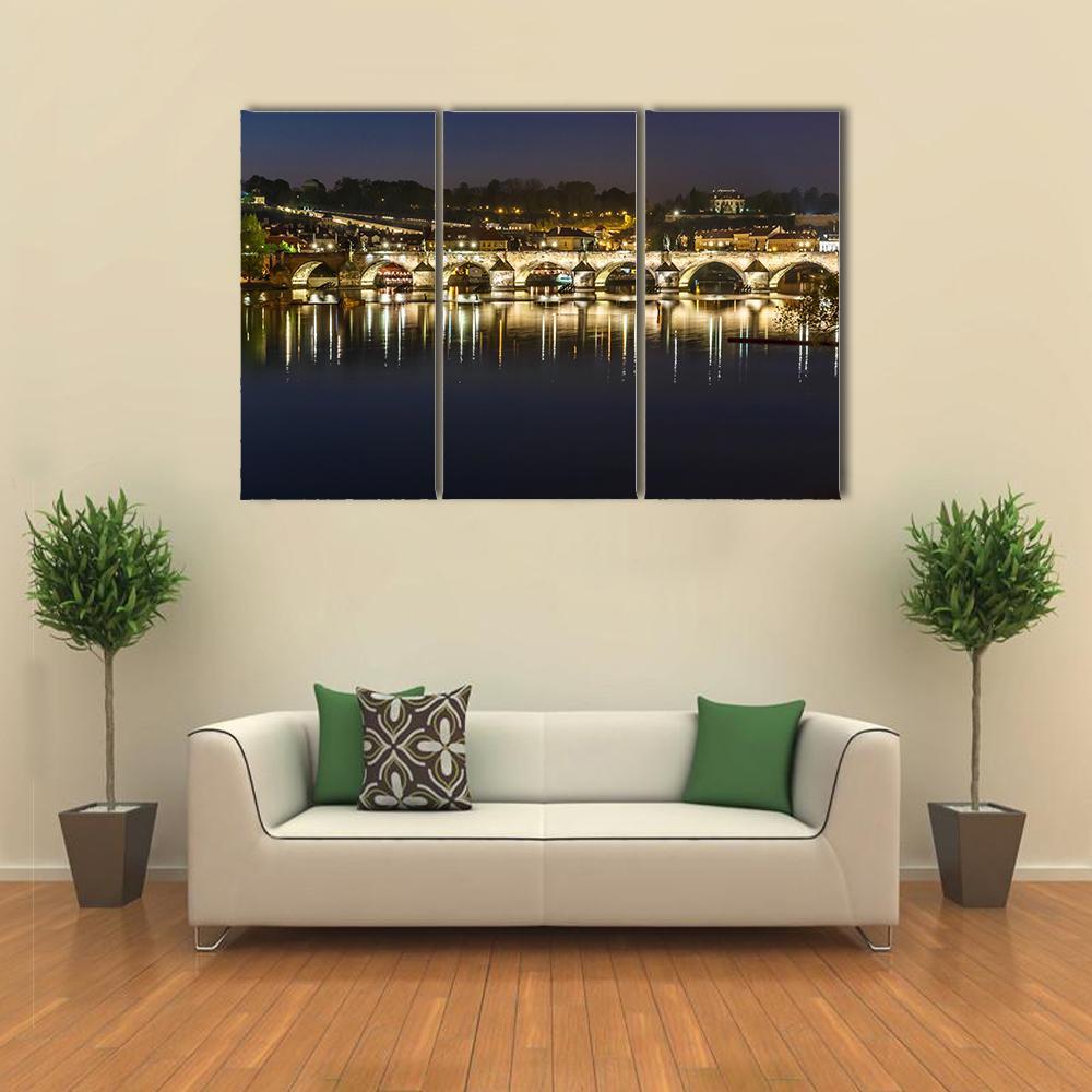 Charles Bridge Canvas Wall Art-3 Horizontal-Gallery Wrap-37" x 24"-Tiaracle