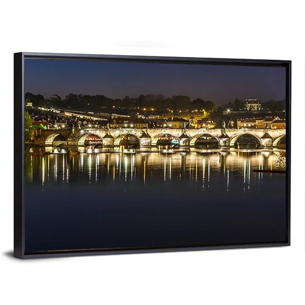 Charles Bridge Canvas Wall Art-3 Horizontal-Gallery Wrap-25" x 16"-Tiaracle