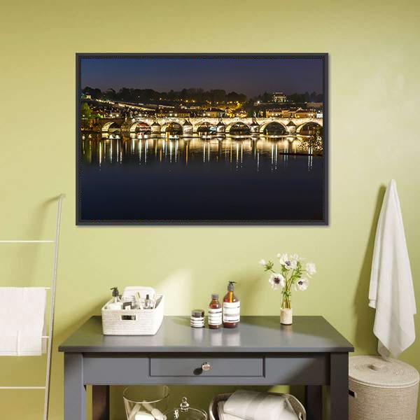 Charles Bridge Canvas Wall Art-3 Horizontal-Gallery Wrap-25" x 16"-Tiaracle