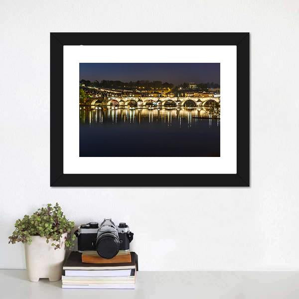 Charles Bridge Canvas Wall Art-1 Piece-Framed Print-20" x 16"-Tiaracle