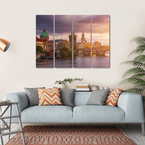 Aerial View Of Old Town Pier Canvas Wall Art-4 Horizontal-Gallery Wrap-34" x 24"-Tiaracle