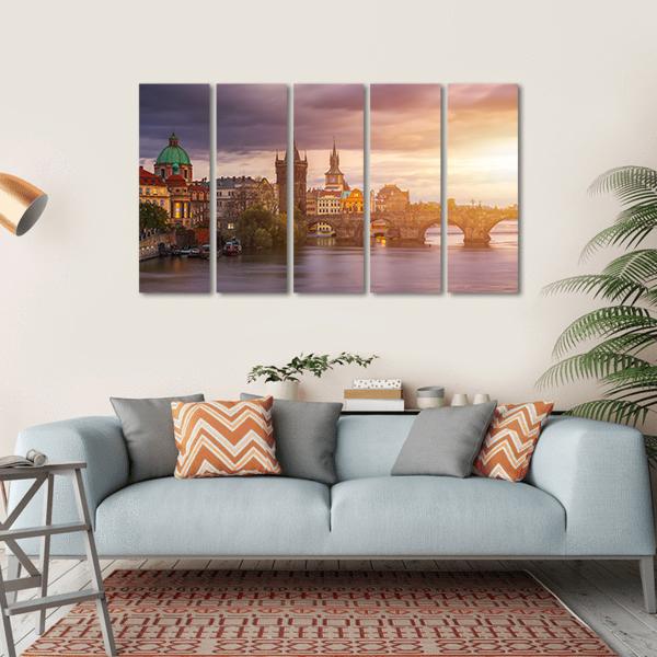Aerial View Of Old Town Pier Canvas Wall Art-5 Horizontal-Gallery Wrap-22" x 12"-Tiaracle