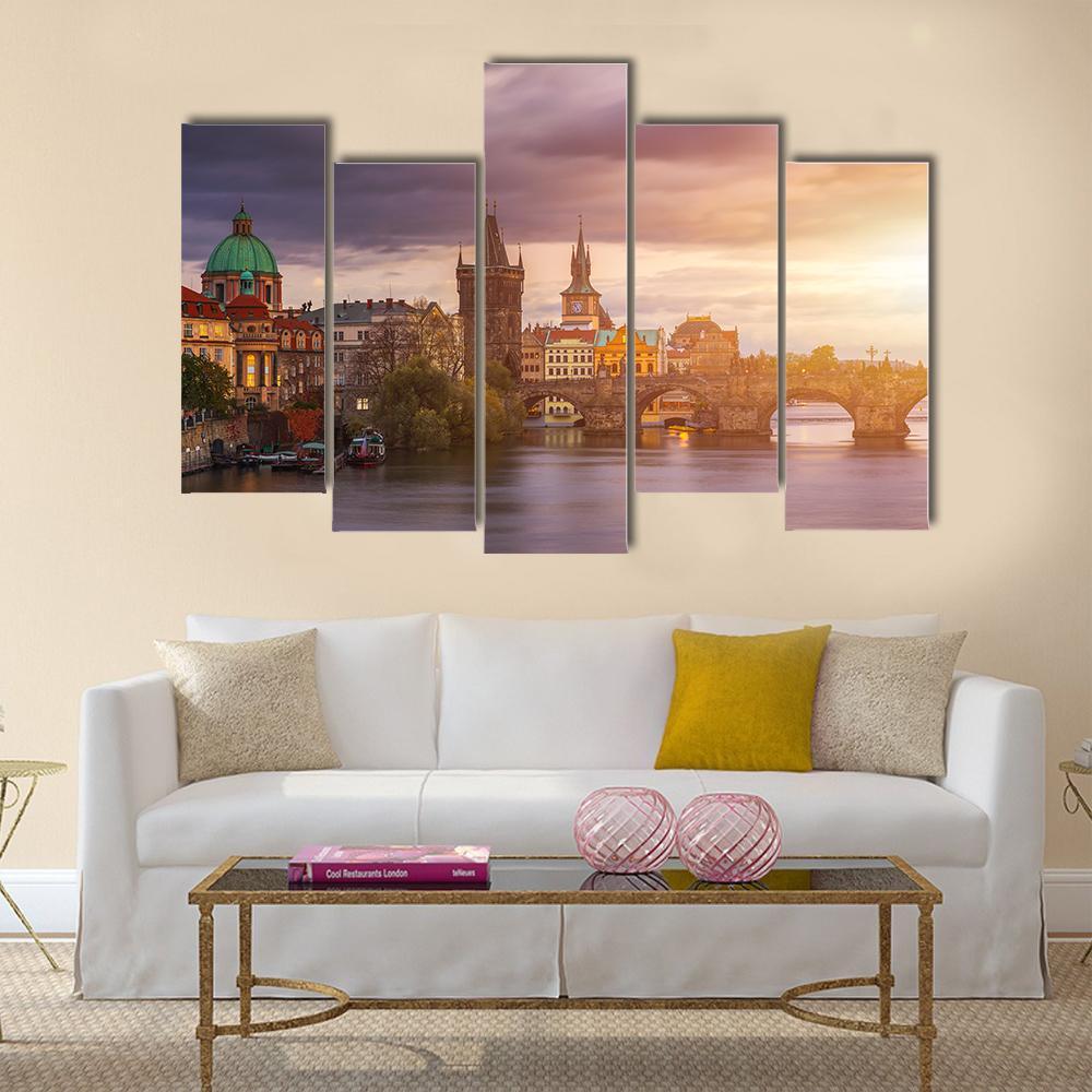 Aerial View Of Old Town Pier Canvas Wall Art-5 Pop-Gallery Wrap-47" x 32"-Tiaracle