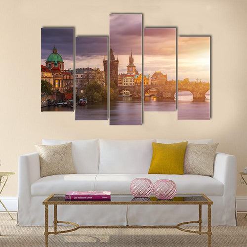 Aerial View Of Old Town Pier Canvas Wall Art-5 Pop-Gallery Wrap-47" x 32"-Tiaracle