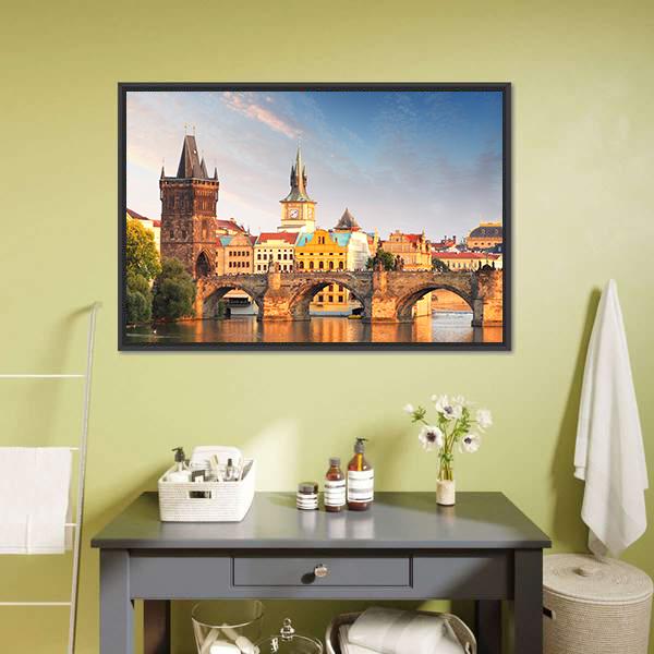 Charles Bridge Prague Canvas Wall Art-3 Horizontal-Gallery Wrap-25" x 16"-Tiaracle