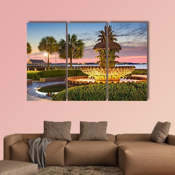 Joe Riley Waterfront Park Canvas Wall Art-3 Horizontal-Gallery Wrap-25&quot; x 16&quot;-Tiaracle