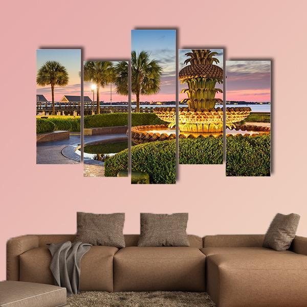 Joe Riley Waterfront Park Canvas Wall Art-5 Pop-Gallery Wrap-47&quot; x 32&quot;-Tiaracle