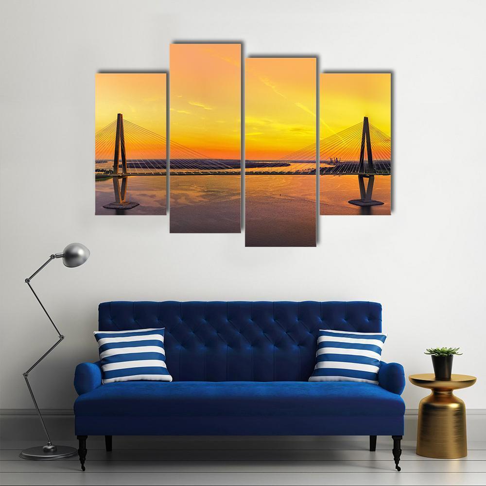 Charleston Bridge Canvas Wall Art-4 Pop-Gallery Wrap-50" x 32"-Tiaracle