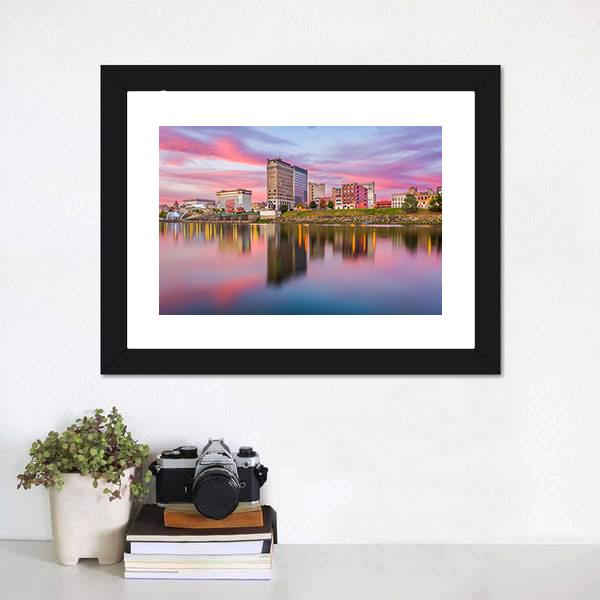 Charleston Downtown Skyline Canvas Wall Art-1 Piece-Framed Print-20" x 16"-Tiaracle