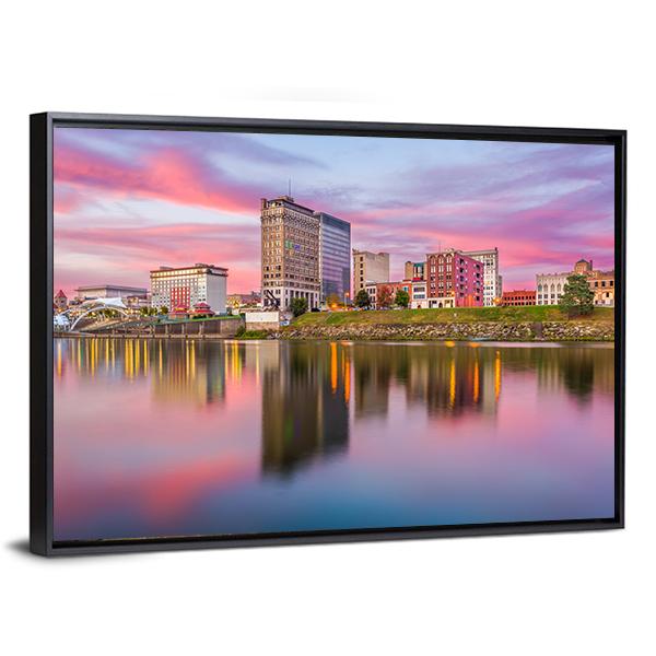 Charleston Downtown Skyline Canvas Wall Art-5 Horizontal-Gallery Wrap-22" x 12"-Tiaracle
