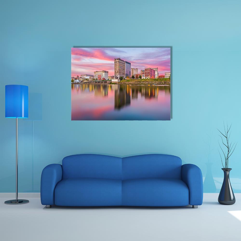 Charleston Downtown Skyline Canvas Wall Art-1 Piece-Gallery Wrap-48" x 32"-Tiaracle
