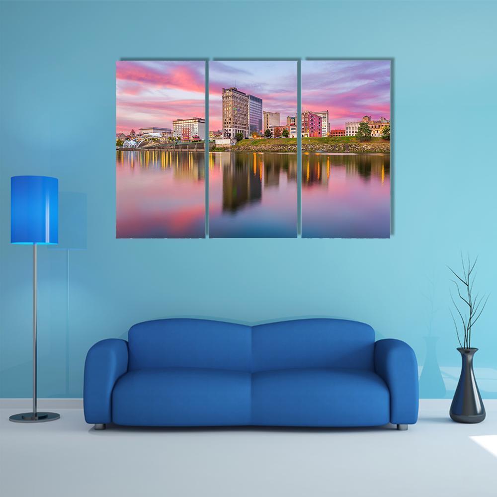 Charleston Downtown Skyline Canvas Wall Art-3 Horizontal-Gallery Wrap-37" x 24"-Tiaracle