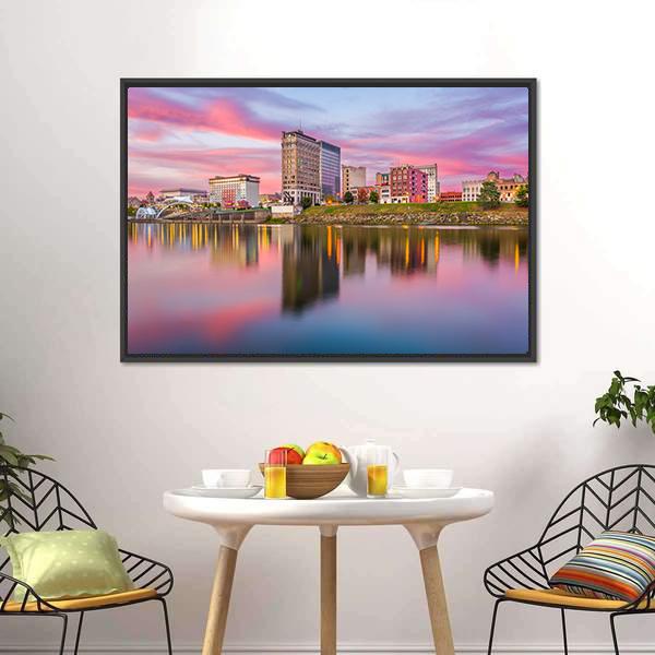Charleston Downtown Skyline Panoramic Canvas Wall Art-1 Piece-36" x 12"-Tiaracle