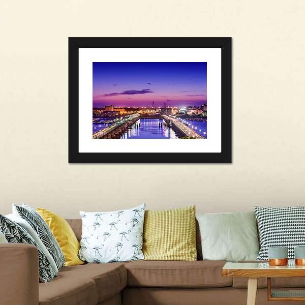Charleston Skyline Canvas Wall Art-3 Horizontal-Gallery Wrap-25" x 16"-Tiaracle