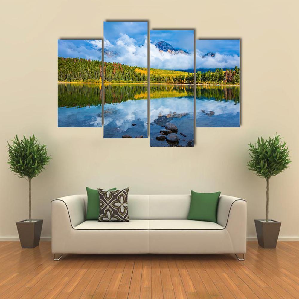 Charming Patricia Lake Canvas Wall Art-4 Pop-Gallery Wrap-50" x 32"-Tiaracle