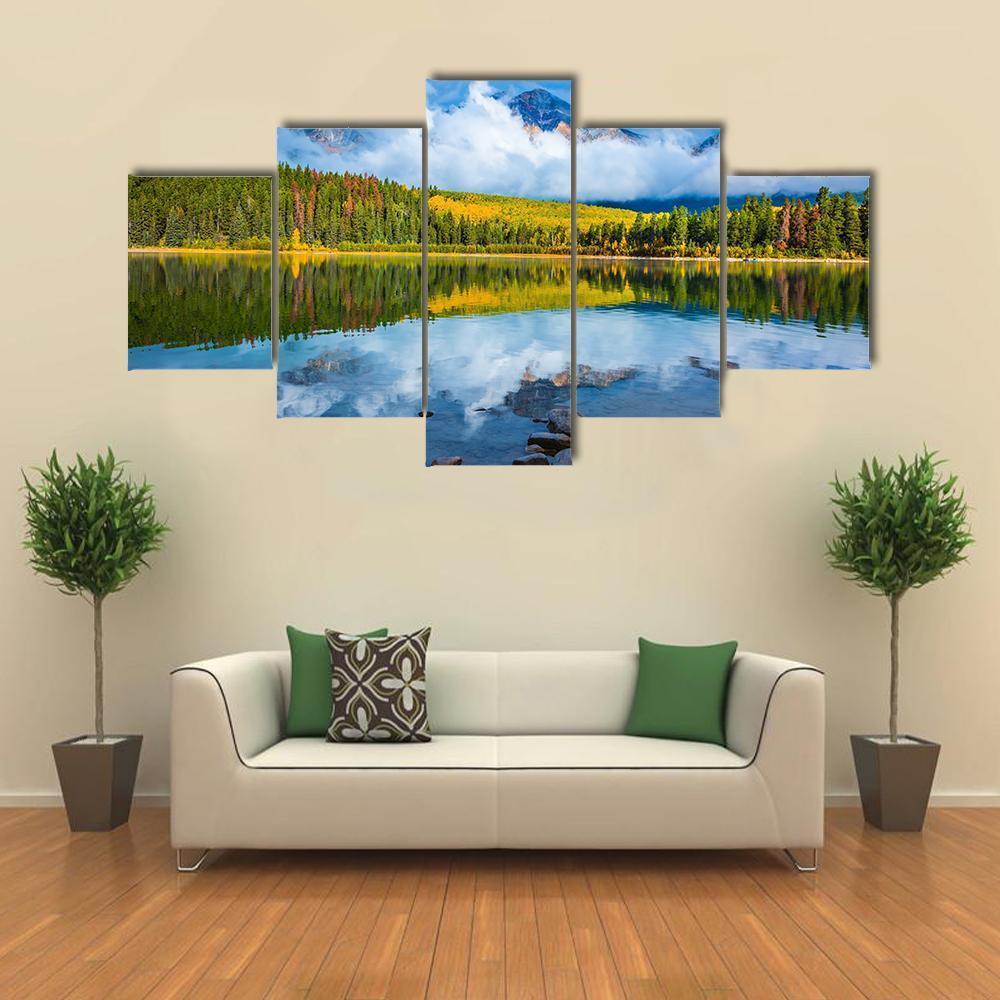 Charming Patricia Lake Canvas Wall Art-5 Star-Gallery Wrap-62" x 32"-Tiaracle