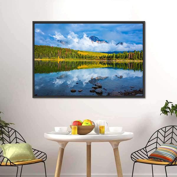 Charming Patricia Lake Canvas Wall Art-1 Piece-Floating Frame-24" x 16"-Tiaracle