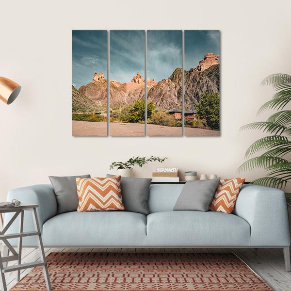 Charyn Canyon Canvas Wall Art-4 Horizontal-Gallery Wrap-34" x 24"-Tiaracle