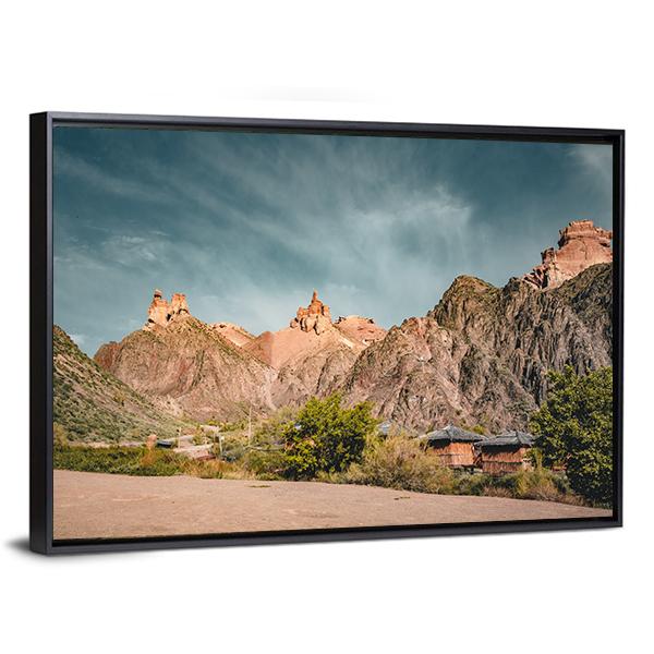 Charyn Canyon Canvas Wall Art-5 Horizontal-Gallery Wrap-22" x 12"-Tiaracle