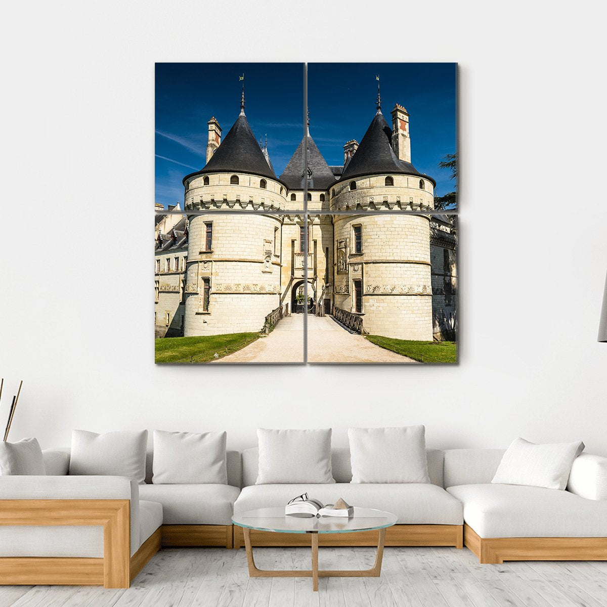 Chateau De Chaumont Canvas Wall Art-4 Square-Gallery Wrap-17" x 17"-Tiaracle
