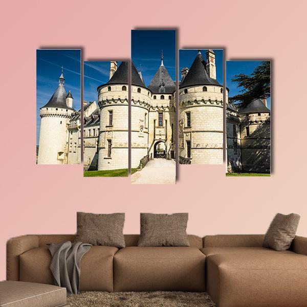 Chateau De Chaumont Canvas Wall Art-5 Pop-Gallery Wrap-47" x 32"-Tiaracle