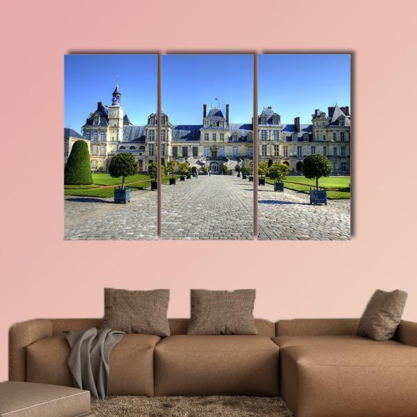 Chateau De Fontainebleau Canvas Wall Art-3 Horizontal-Gallery Wrap-37" x 24"-Tiaracle