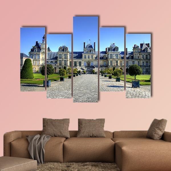 Chateau De Fontainebleau Canvas Wall Art-5 Pop-Gallery Wrap-47" x 32"-Tiaracle