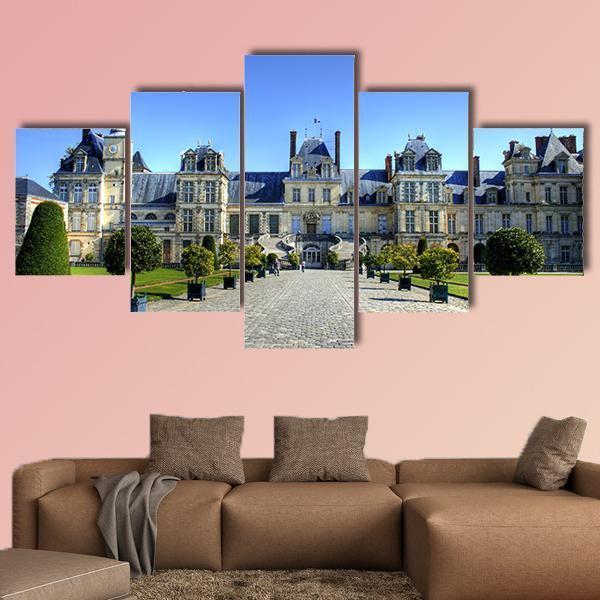 Chateau De Fontainebleau Canvas Wall Art-5 Pop-Gallery Wrap-47" x 32"-Tiaracle