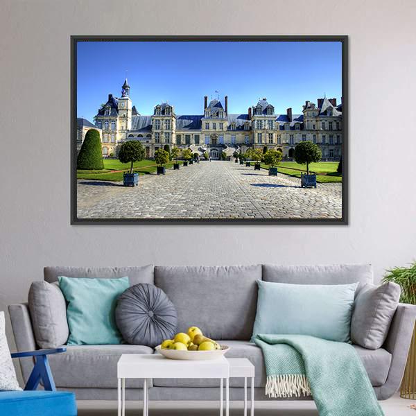 Chateau De Fontainebleau Canvas Wall Art-1 Piece-Floating Frame-24" x 16"-Tiaracle
