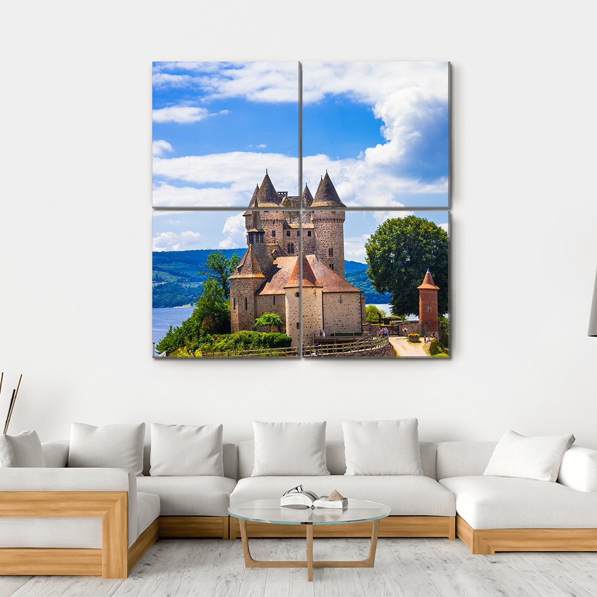 Chateau De Val Canvas Wall Art-4 Square-Gallery Wrap-17" x 17"-Tiaracle
