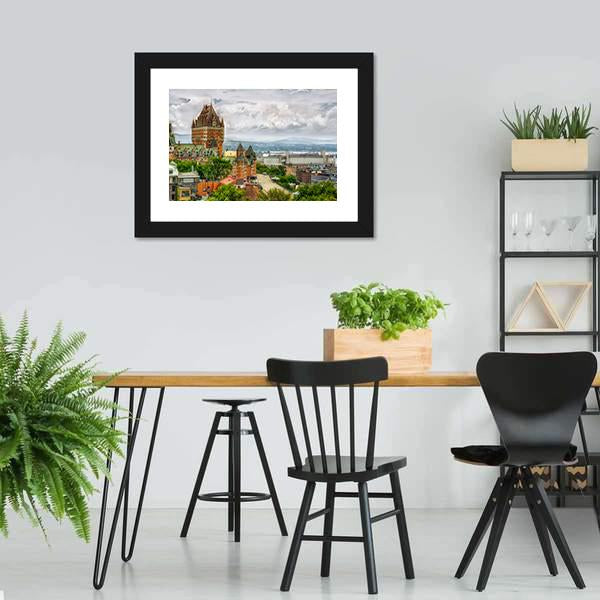 Chateau Frontenac In Quebec Canvas Wall Art-3 Horizontal-Gallery Wrap-25" x 16"-Tiaracle