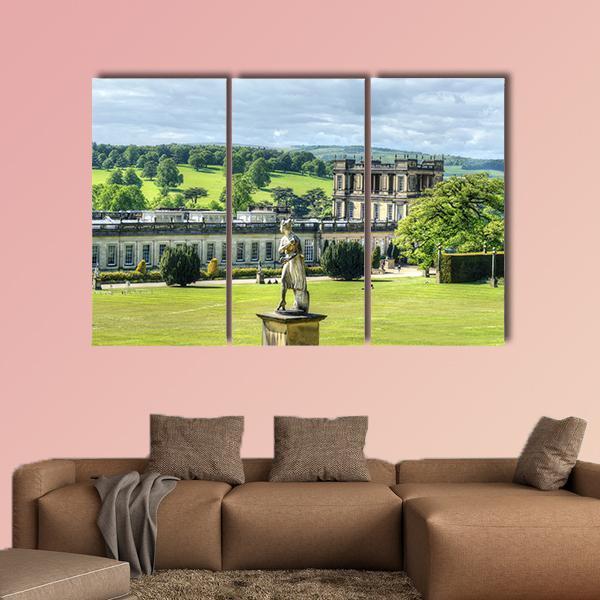 Chatsworth House Britain Canvas Wall Art-3 Horizontal-Gallery Wrap-37" x 24"-Tiaracle