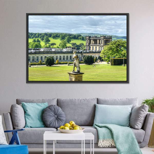 Chatsworth House Britain Canvas Wall Art-3 Horizontal-Gallery Wrap-25" x 16"-Tiaracle