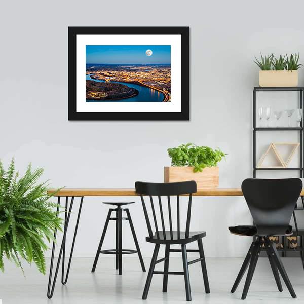 Chattanooga Downtown At Night Canvas Wall Art-5 Horizontal-Gallery Wrap-22" x 12"-Tiaracle