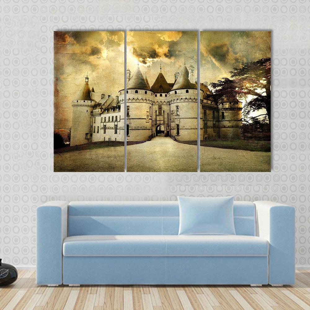 Chaumont Castle Canvas Wall Art-3 Horizontal-Gallery Wrap-37" x 24"-Tiaracle